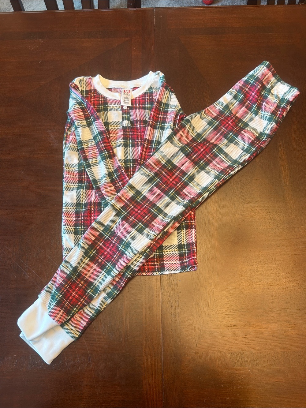 Plaid Holiday Kids Pajama Set - Red, Green & White